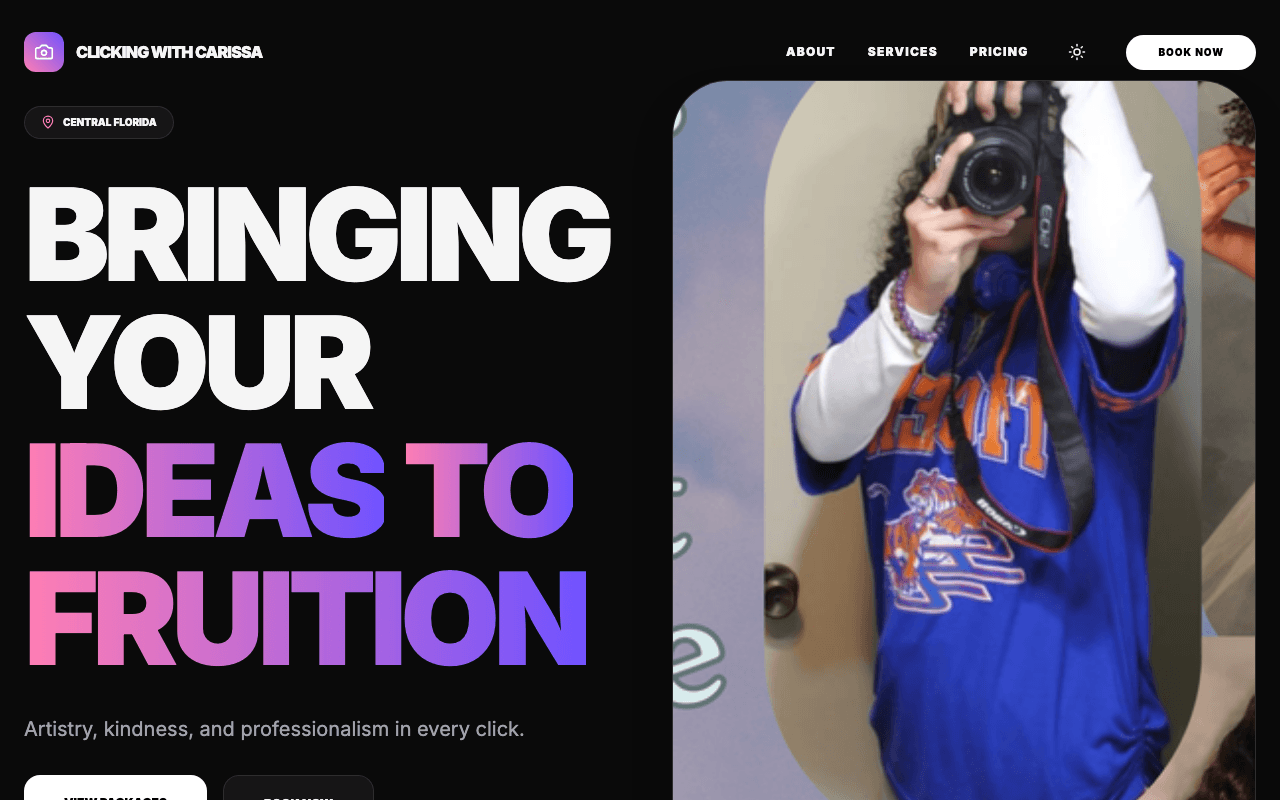 Clicking with Carissa website screenshot