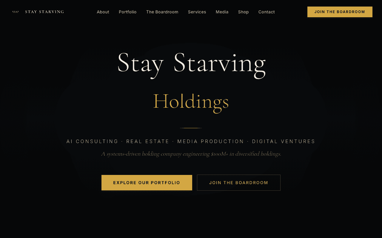 Stay Starving website screenshot
